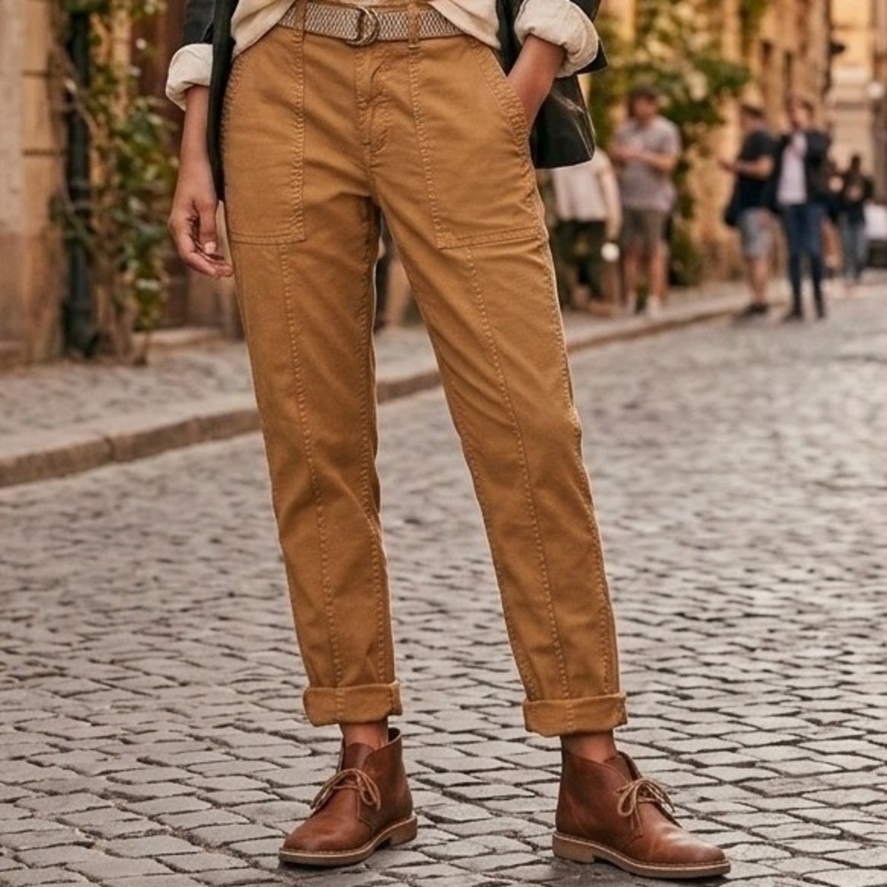 Anthropologie Caramel Utility Trousers